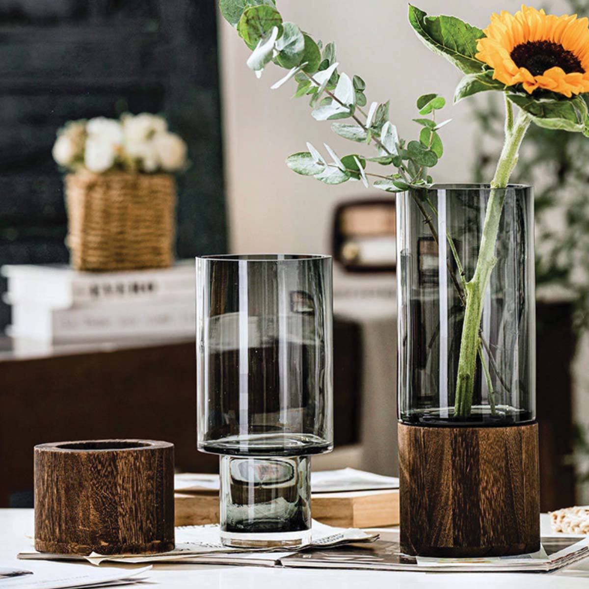 Gesichtsgläser aus Glas und Holz – Elegant und dekorativ zur Verschönerung Ihres Hauses