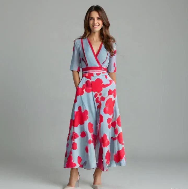 Elegante Geldbörse mit floraler Muster und schicker Robe