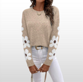 Maglione lavorato a maglia con scollo rotondo per autunno e inverno da donna