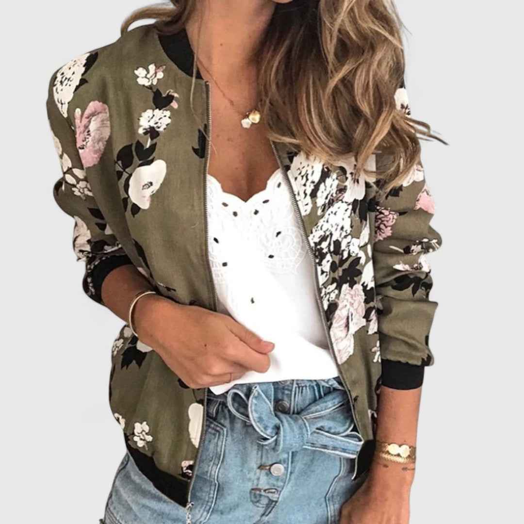 Margot – Schicker Blumen-Bomber-Cardigan für einen stilvollen Look