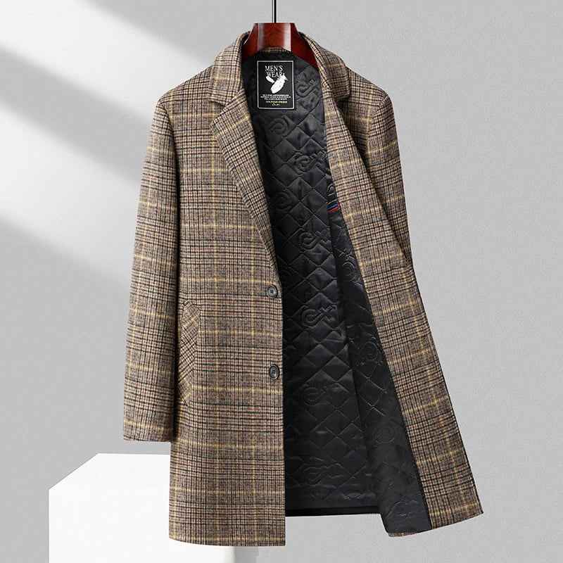 Eleganter Wollmantel mit Karomuster