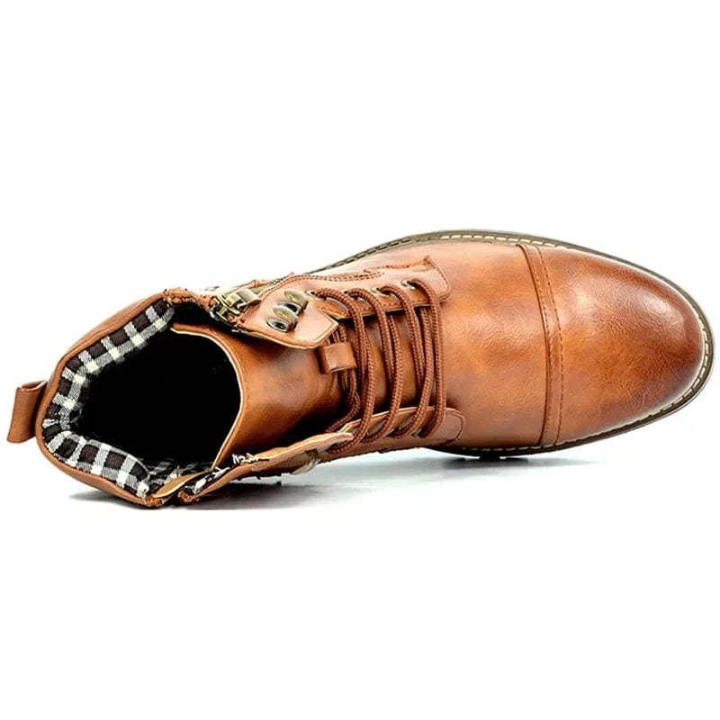 Robuste und elegante Leder-Stiefeletten