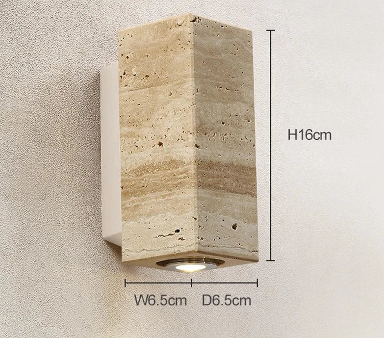 Vionelle - Elegante moderne LED-Wandlampe aus natürlichem Travertin