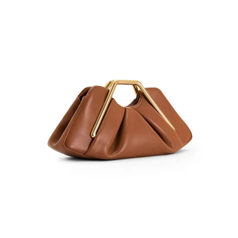 Clutch Abendtasche aus Mikrofaserleder mit Origami-Optik und