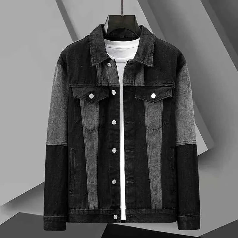 Modische Denim-Split-Panel-Jacke für einen trendigen Look