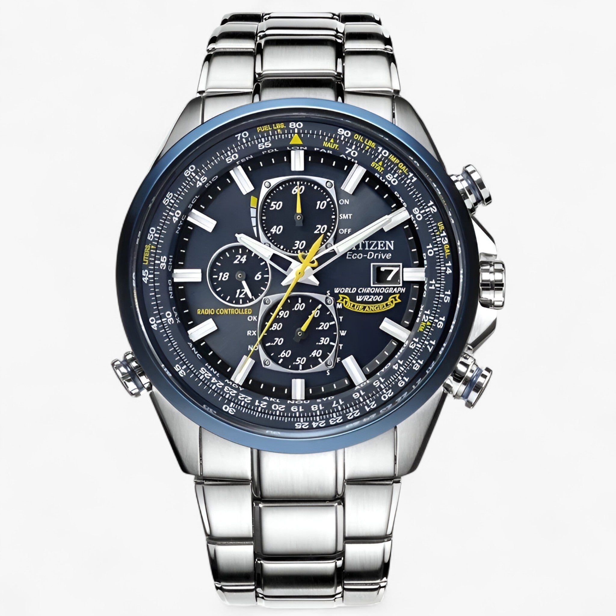 Uhr Chronograph Herr MultiSteel 42mm, Stahl Silber, Zifferblatt Blau Elegant