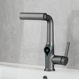 Celandra Luxus-Waschtischarmatur mit Wasserfallstrahl, 360° verstellbarer Brause und digitaler Temperaturanzeige