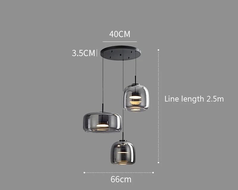 Luxus Glas & Metall Pendelleuchte - Elegante Hängeleuchte