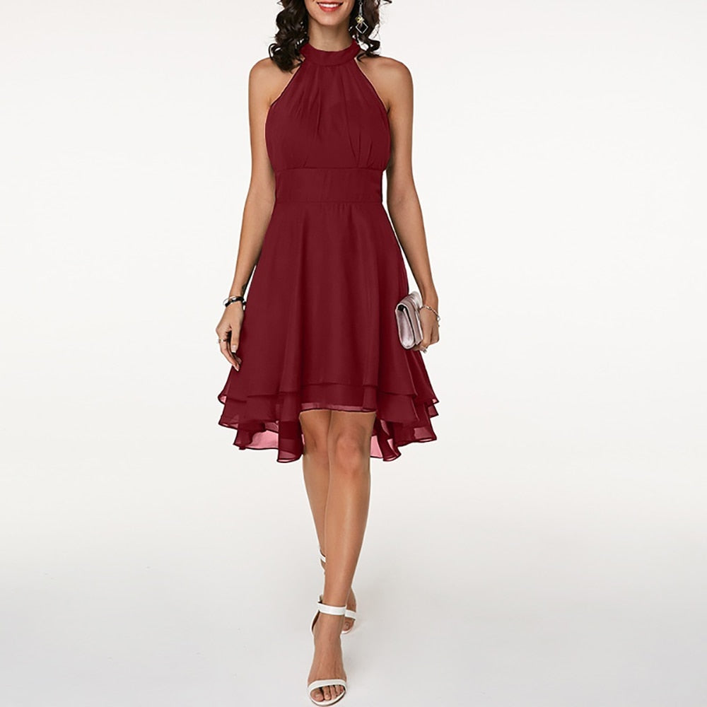 Midikleid Damen elegant - Fließender Schnitt mit Rüschendetails