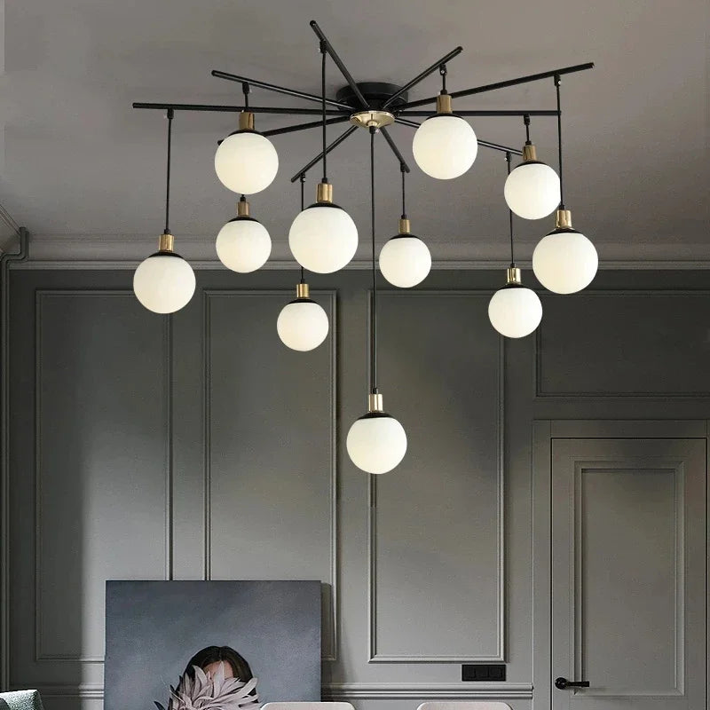 Eleganter Vintage-Scandinavischer Kronleuchter mit Energiesparender LED-Beleuchtung für eine Luxuriöse Wohnzimmeratmosphäre