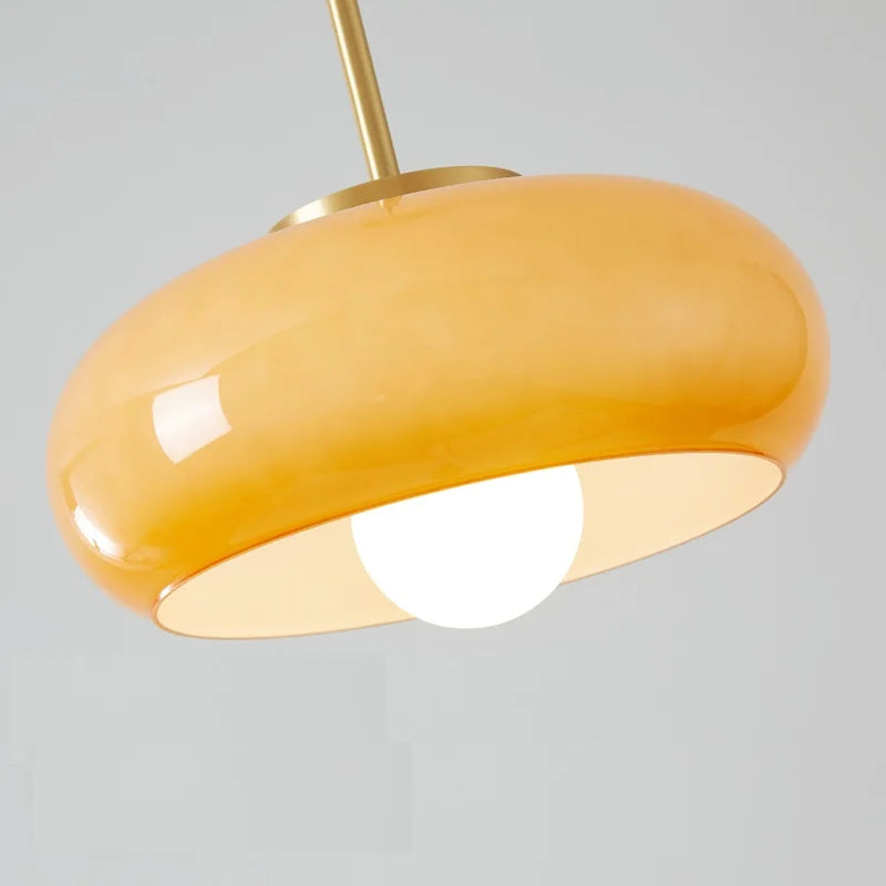 Elegante Glas- und Kupfersuspension mit E27-Glühbirne – Skandinavisches modernes Design