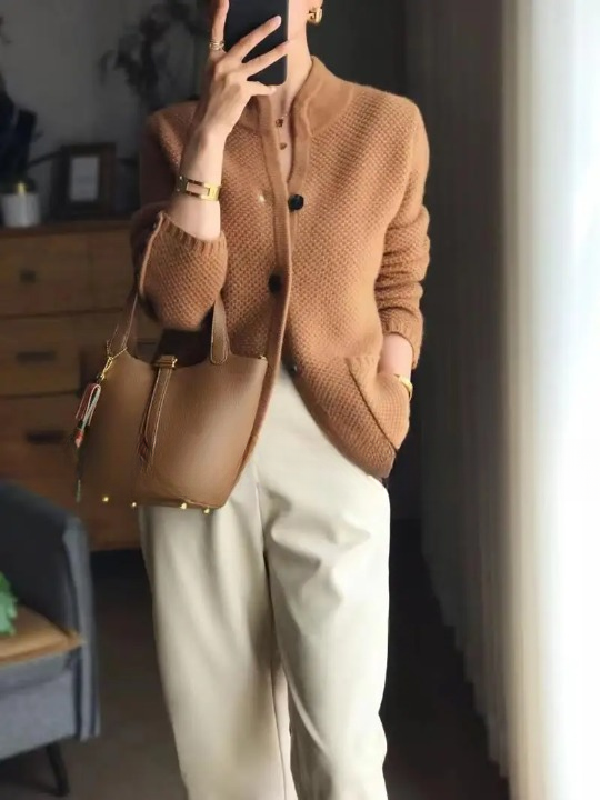 Women's Soft Cashmere-Style Button Cardigan