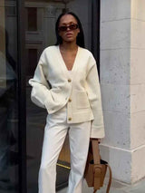 Cardigan a maglia con scollo a V - Comfort e stile senza tempo
