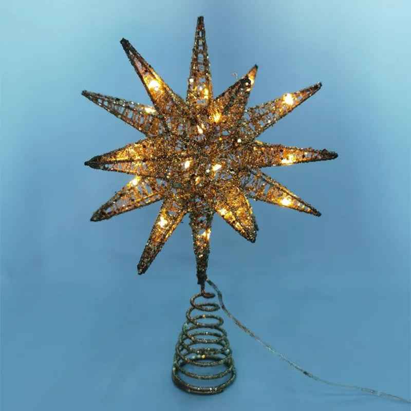 TwinkleGlow - LED-Stern Weihnachtsbaumspitze mit Gemütlich Warmem Licht und Einfachem Installationsdesign