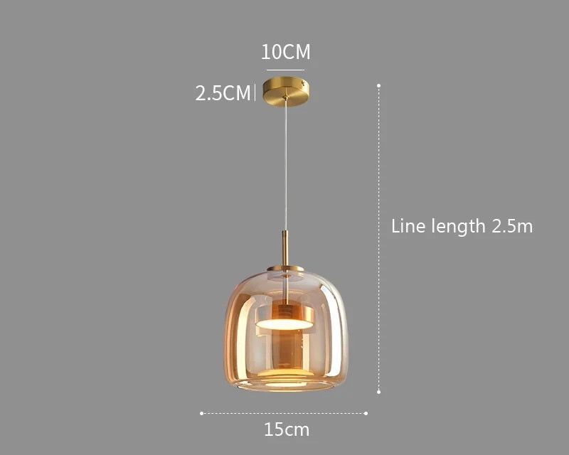 Luxus Glas & Metall Pendelleuchte - Elegante Hängeleuchte