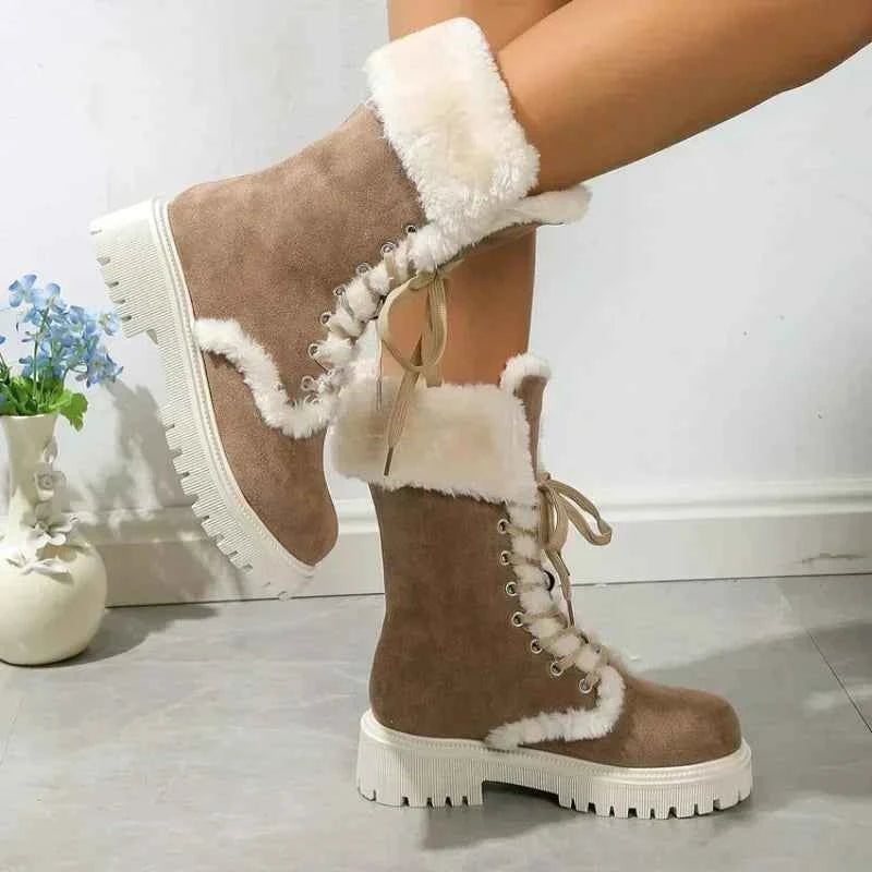 Camille Ultra-Warm Gefütterte Fellstiefel mit plüschigem Fell