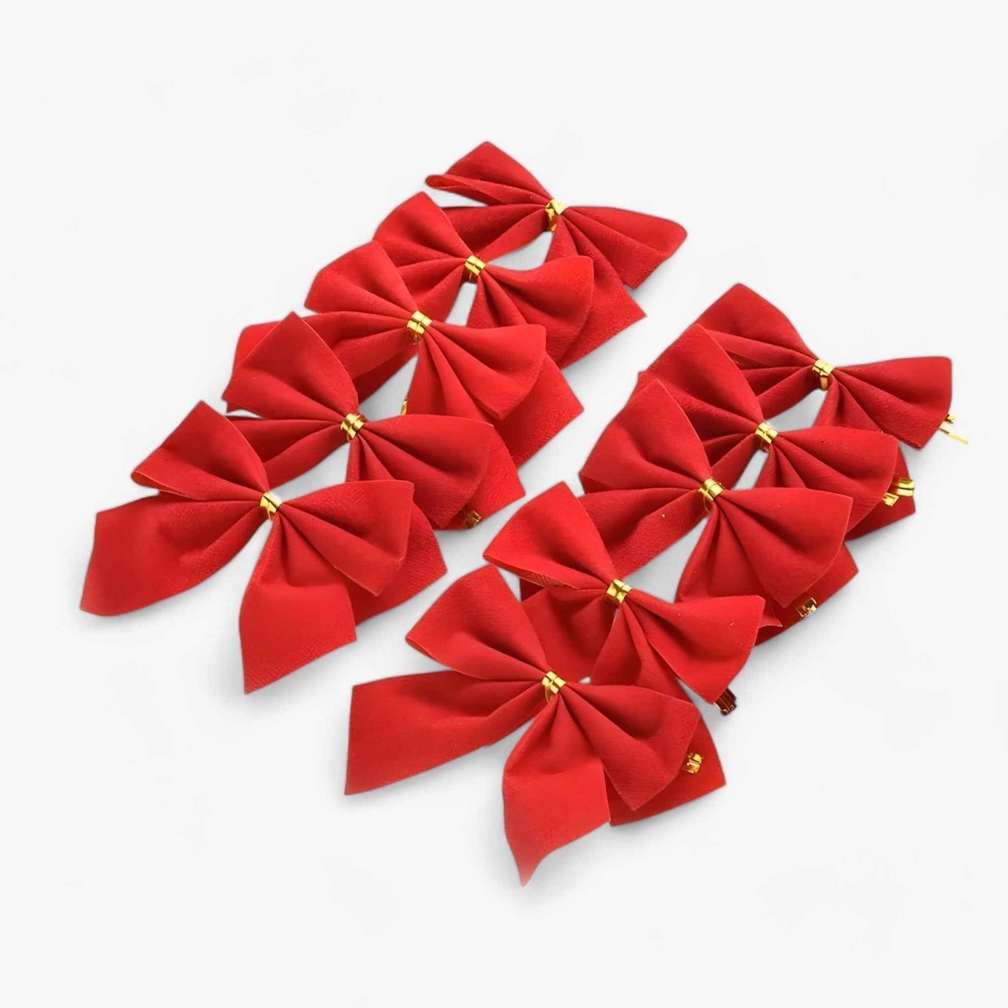 Festliche und elegante Weihnachtsstrickbänder – 12 Rote Dekorationen für den Weihnachtsbaum