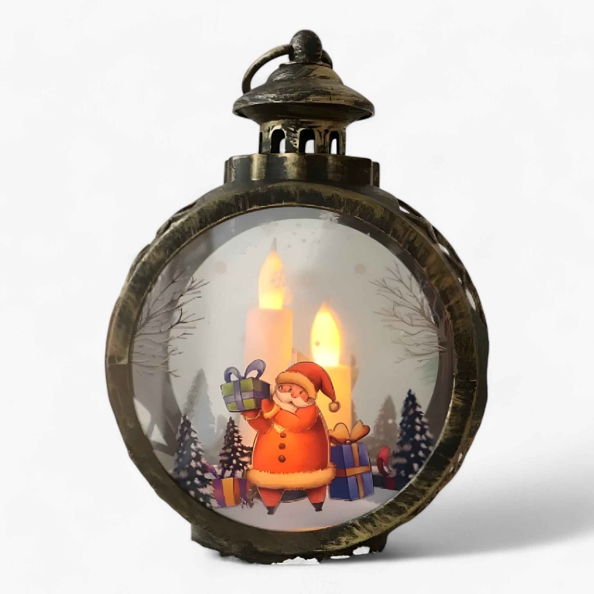 Julien | Julsnögubbelys mit simuliertem Feuer – Energieeffiziente LED-Lichter für Außendekoration zu Weihnachten