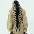 Anthracit Hoodie med elegant tusindbenmotiv til damer