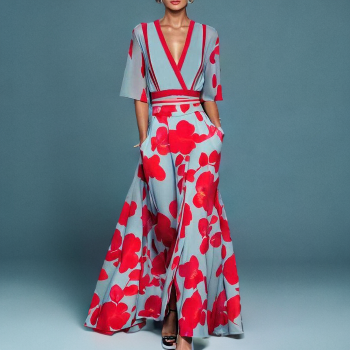 Elegantes Kleid mit sorgfältig gestalteten Ärmeln
