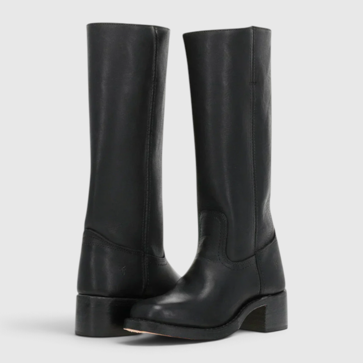 Damen Kniehohe Lederstiefel mit Absatz