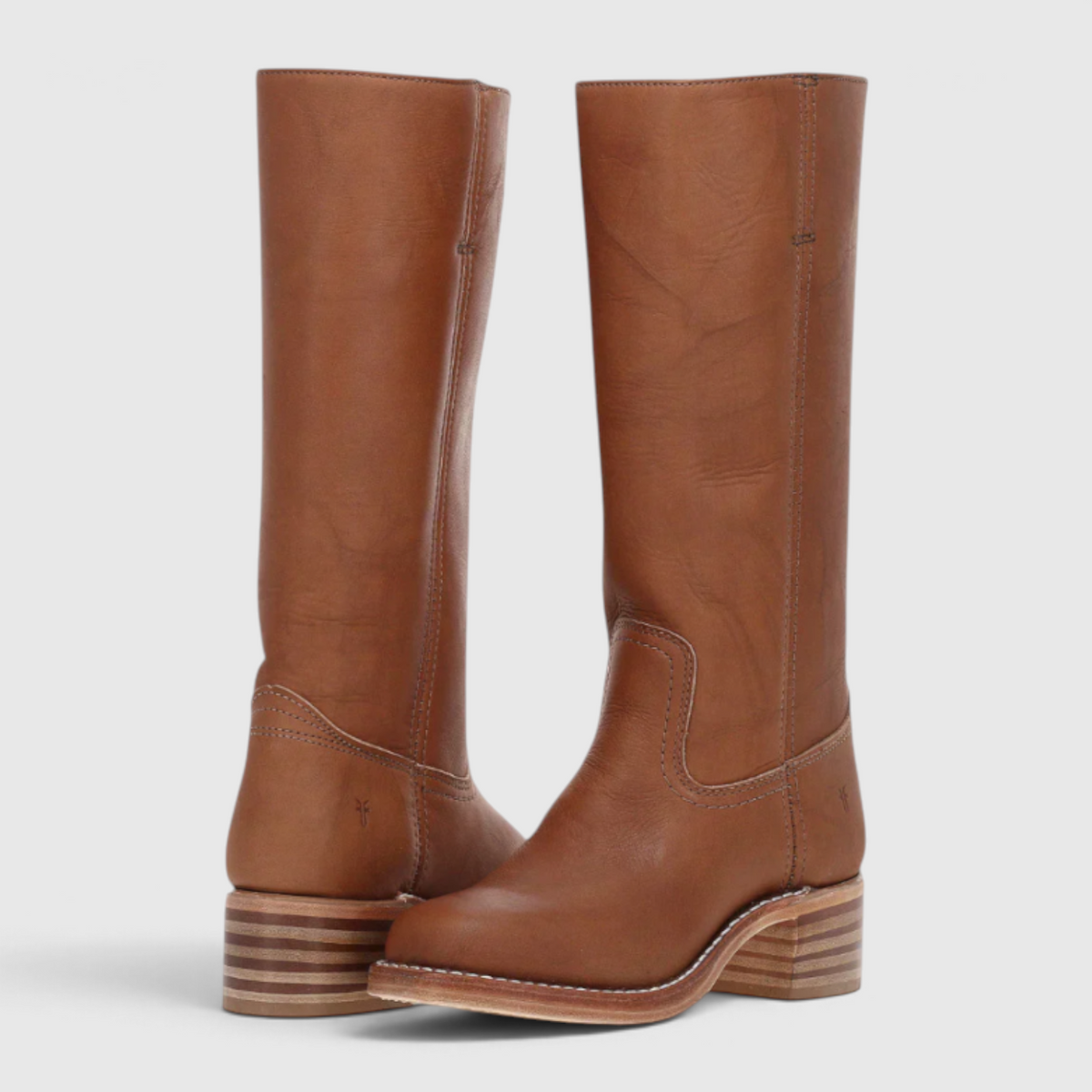 Damen Kniehohe Lederstiefel mit Absatz