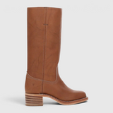 Damen Kniehohe Lederstiefel mit Absatz