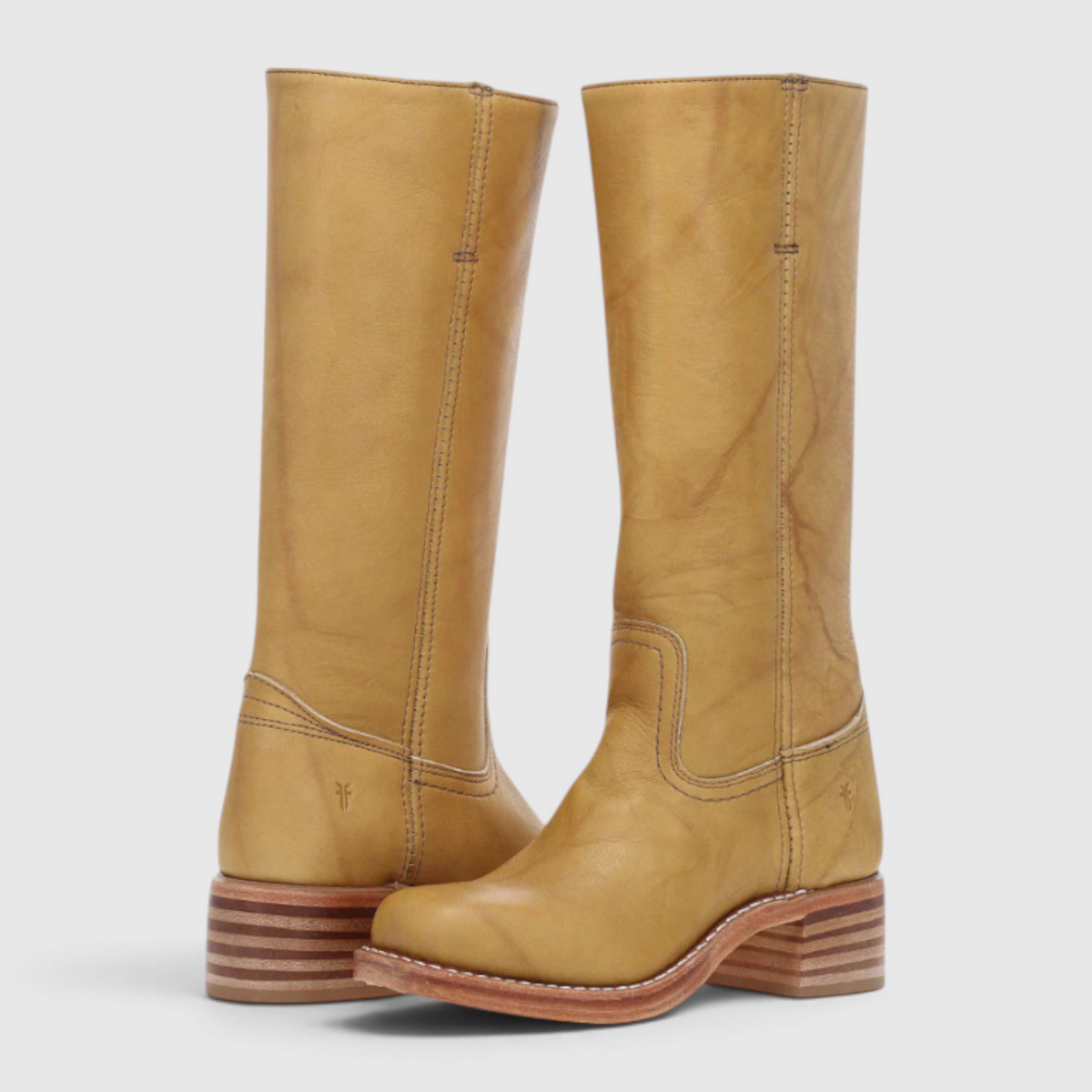 Damen Kniehohe Lederstiefel mit Absatz