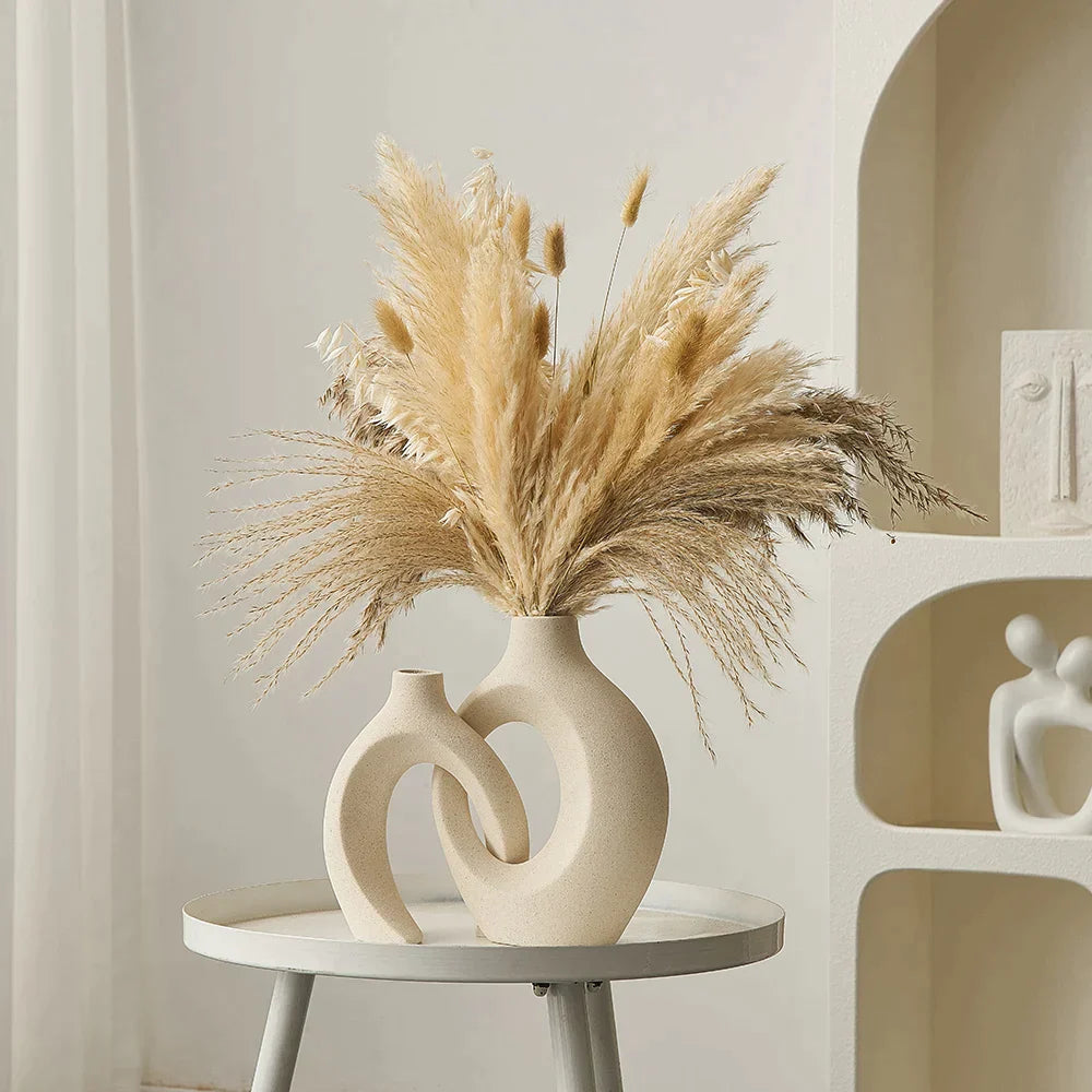 Stilvolle Keramik Vase Weiß Deko Set 0