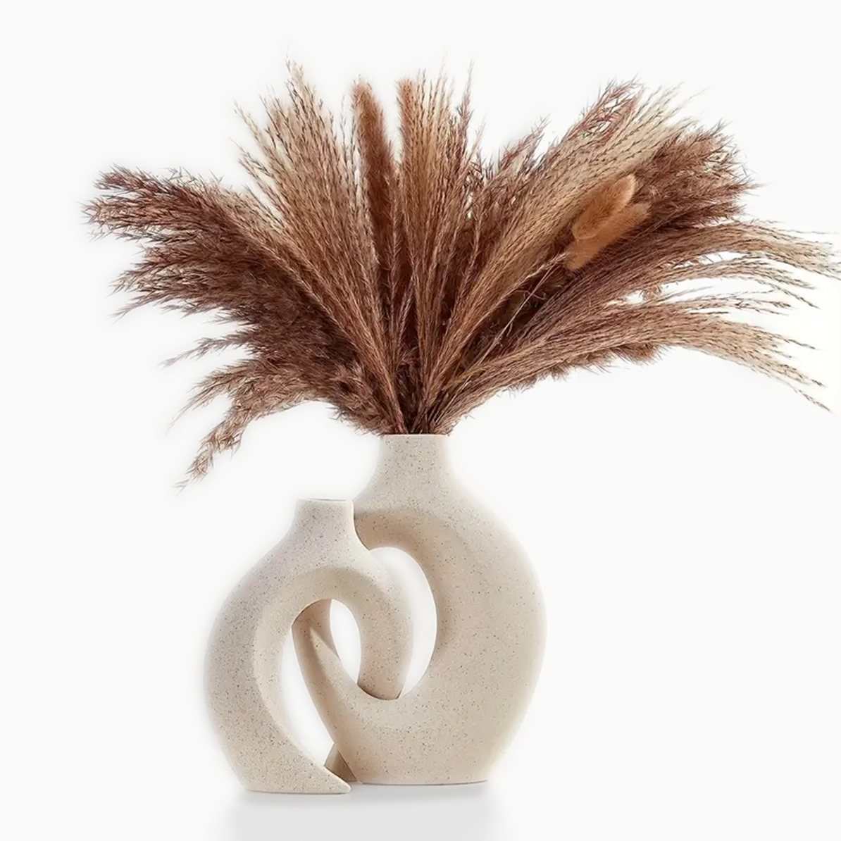 Stilvolle Keramik Vase Weiß Deko Set 1