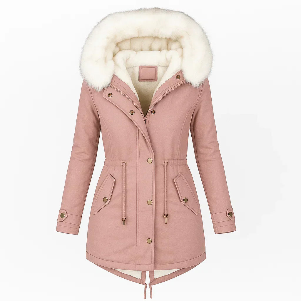 Aurora Rosa Wintermantel — luxuriös, gemütlich und elegant für einen schicken Winterlook