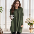 Maglione da donna a maniche lunghe comodo con tasche laterali eleganti