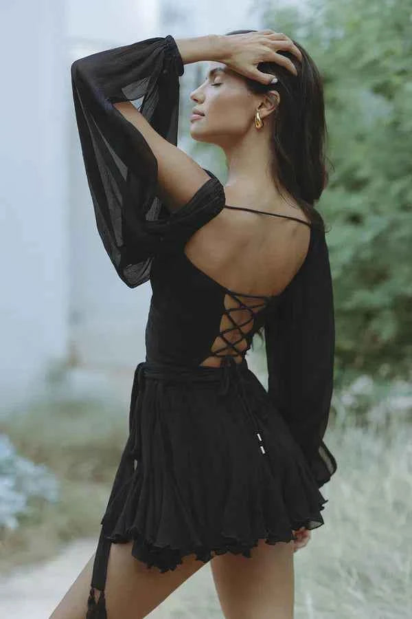 Layla | Verspieltes Minikleid mit voluminösen Ballonärmeln