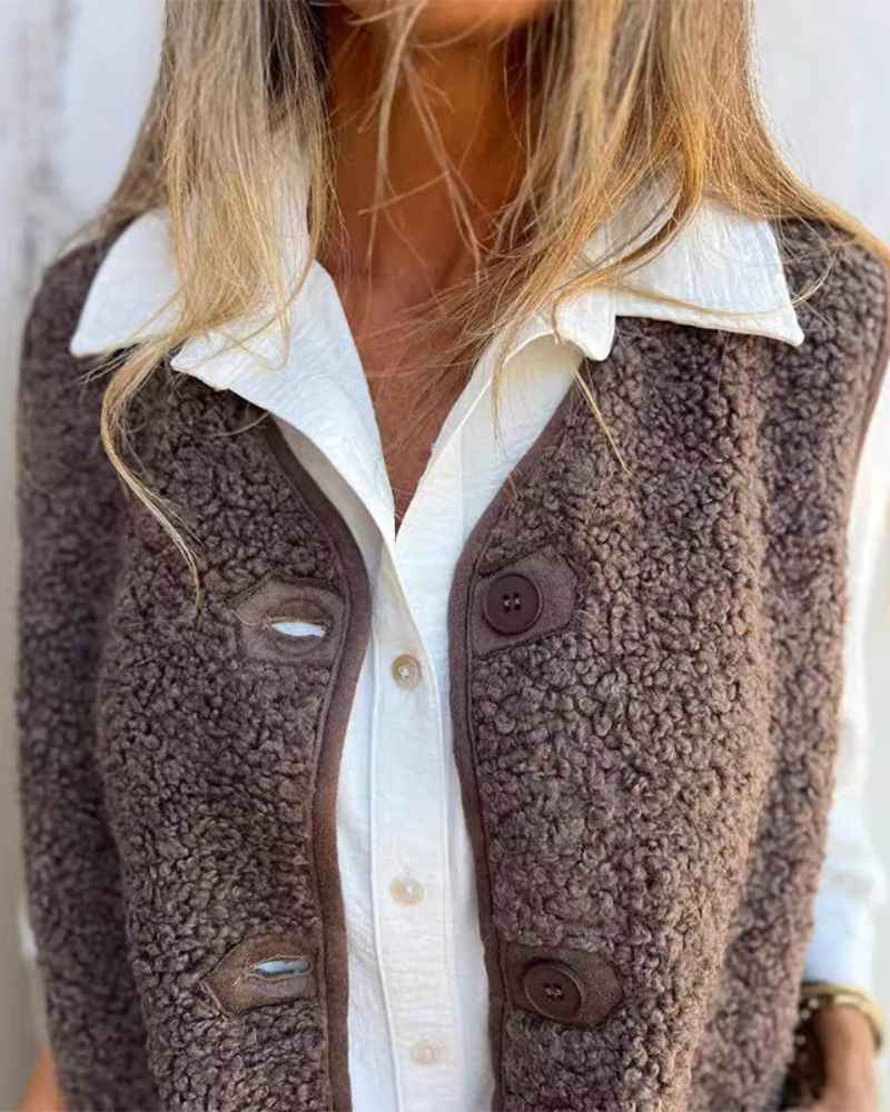 ÉABHA™ - Schicke Sherpa-Weste mit mühelosem Stil und kuscheliger Wärme