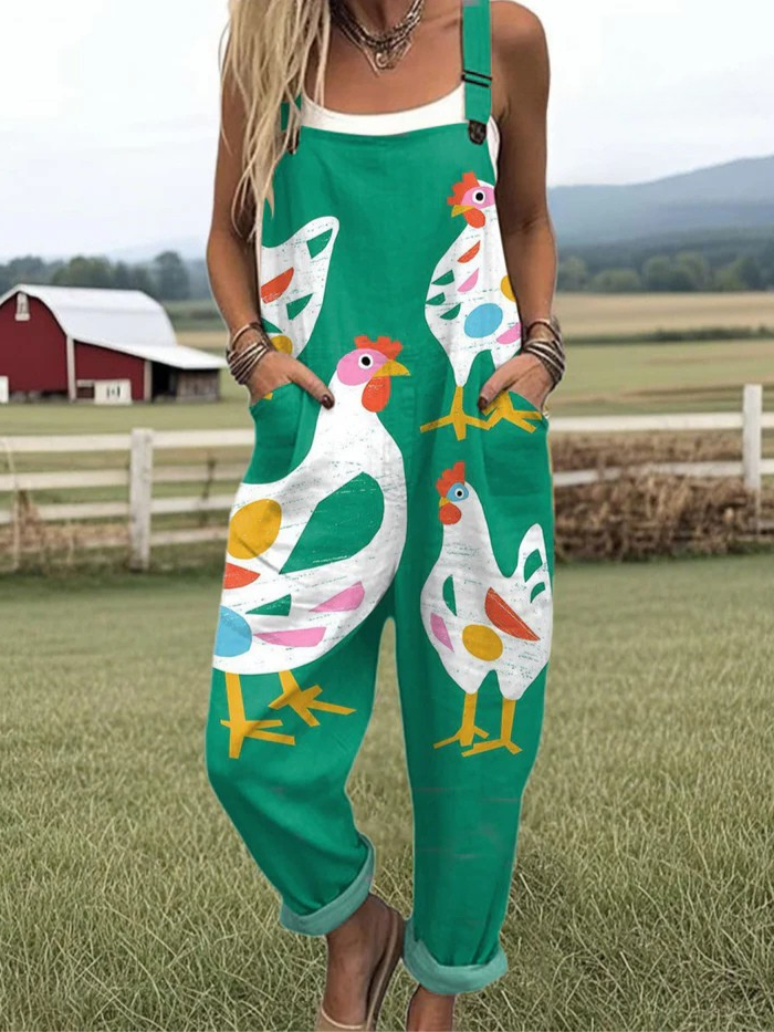 Jumpsuit mit blumigem Stil und weiten Beinen für einen eleganten Look