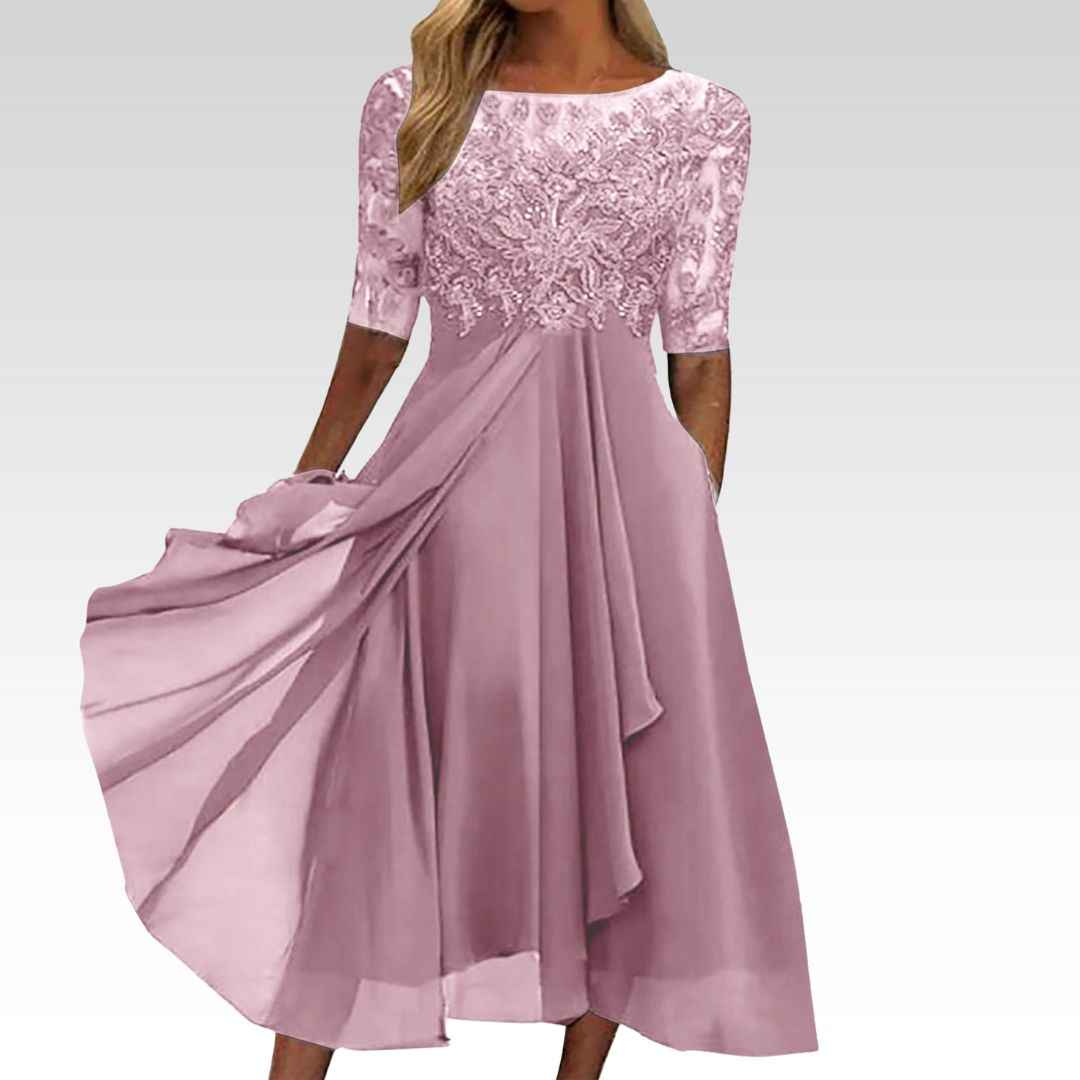 Zaria - The Flattering Lace Midi Dress