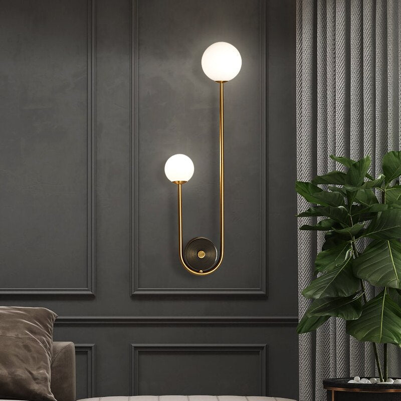 Wandleuchte mit elegantem Gold und Glas 3