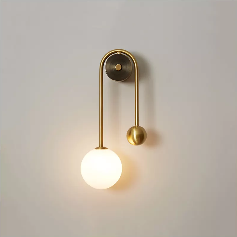 Wandleuchte mit elegantem Gold und Glas 6