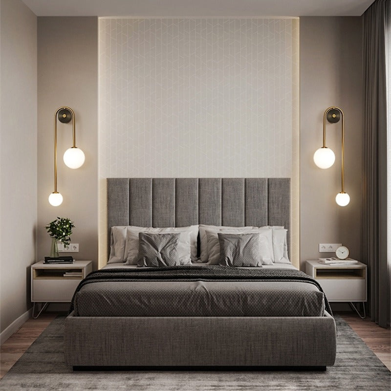 Wandleuchte mit elegantem Gold und Glas 7