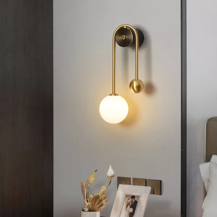 Wandleuchte mit elegantem Gold und Glas 8