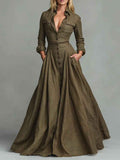 Vintage lang skjortekjole til et elegant retro-look til damer