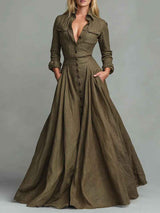 Vintage lange Hemdblusen-Kleid für einen eleganten Retro-Look Damen