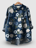 Oceana T-shirt casual donna in cotone con motivo floreale e arte vivace