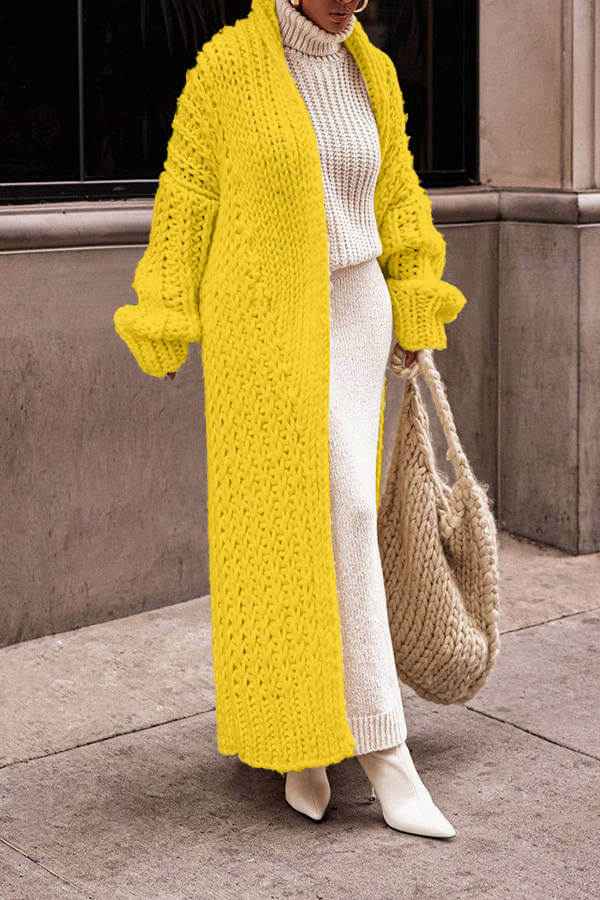 Elegantes Winter-Maschenpullover-Set mit Cardigan für Damen