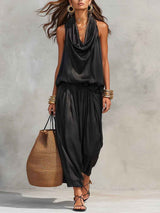 Serena Set aus Neckholder-Top und Faltenhose