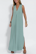 Einfarbiges langes Ärmelkleid für einen eleganten Stil Damen