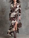 Vintage-Maxikleid mit Kuhmuster für einen einzigartigen Stil Damen