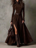 Elegantes langärmeliges Rollkragenkleid Damen