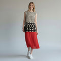 Elegantes geometrisches Kleid in Sunset-Farben Damen