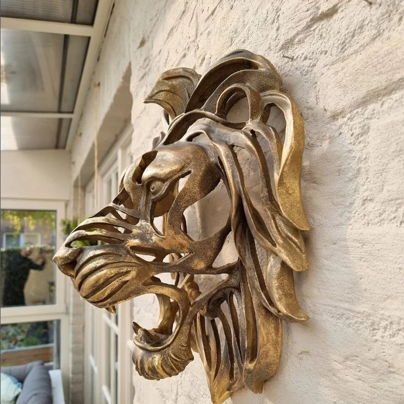 Majestätische Wandskulptur eines Löwenkopfs RegalRoar Lion – beeindruckendes Dekostück